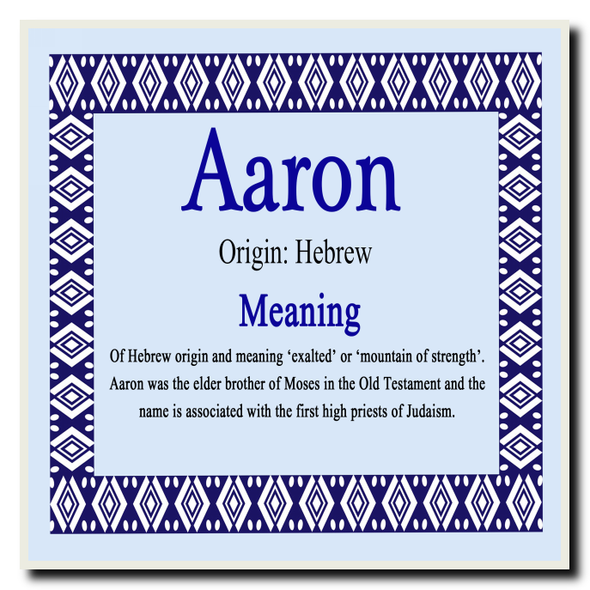 Aaron Personalised Name Meaning Coaster