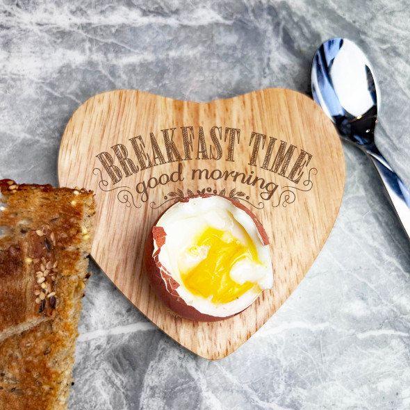 Breakfast Time Stepmum Personalised Gift Heart Shaped Breakfast Egg Holder Board