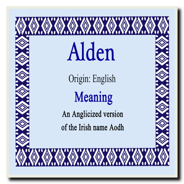 Alden Personalised Name Meaning Coaster