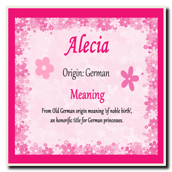 Alecia Personalised Name Meaning Coaster