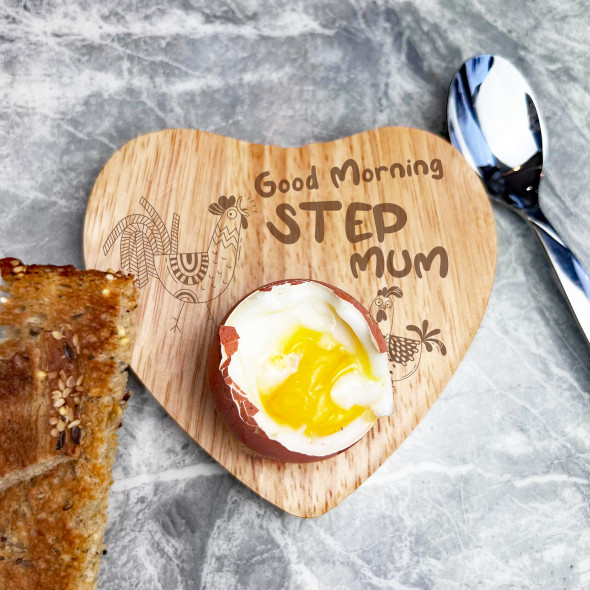 Morning Step Mum Personalised Gift Heart Breakfast Egg Holder Board