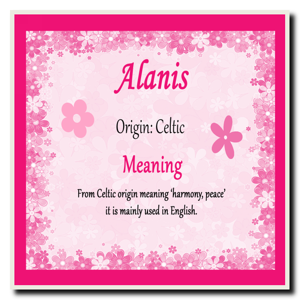 Alanis Personalised Name Meaning Coaster