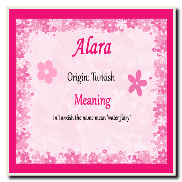 Alara Personalised Name Meaning Coaster