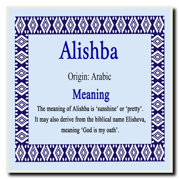 Alishba Personalised Name Meaning Coaster