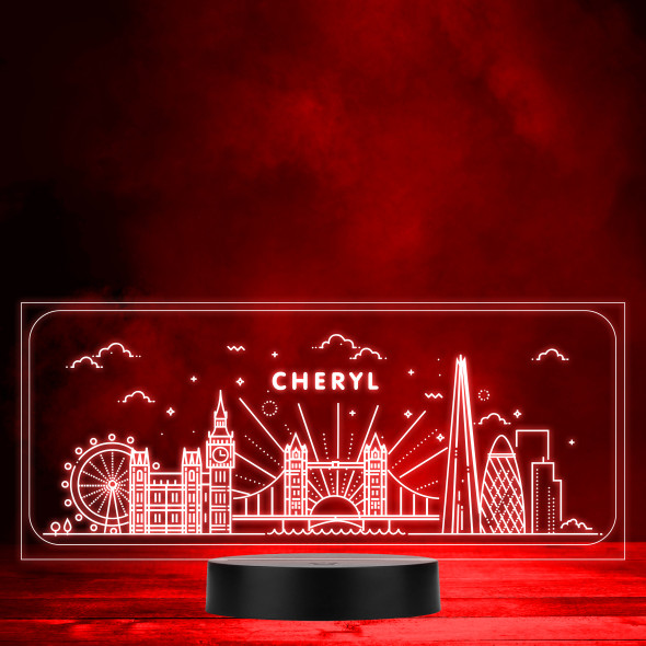 City View Skyline London United Kingdom Led Lamp Personalised Gift Night Light