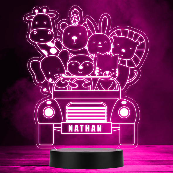Cute Baby Animals With The Car Led Lamp Personalised Gift Night Light