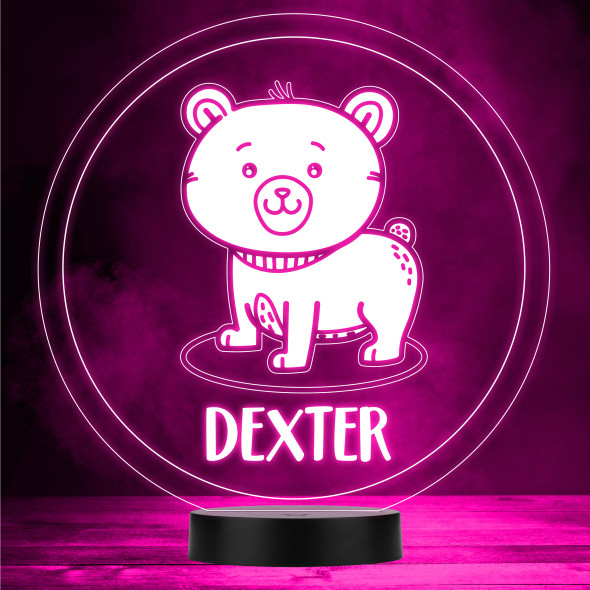 Cute Baby Bear Round Colour Changing Led Lamp Personalised Gift Night Light