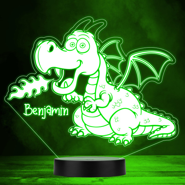 Cute Baby Dragon Spitting A Flame Led Lamp Personalised Gift Night Light