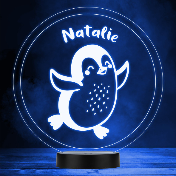 Happy Smiling Penguin Colour Changing Led Lamp Personalised Gift Night Light