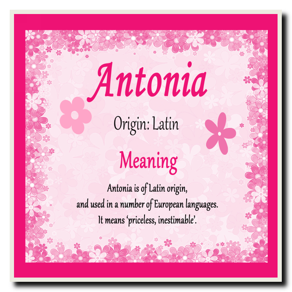 Antonia Personalised Name Meaning Coaster