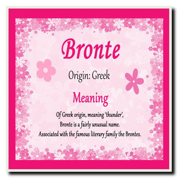 Bronte Personalised Name Meaning Coaster