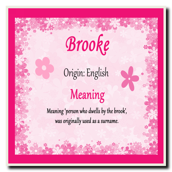 Brooke Personalised Name Meaning Coaster