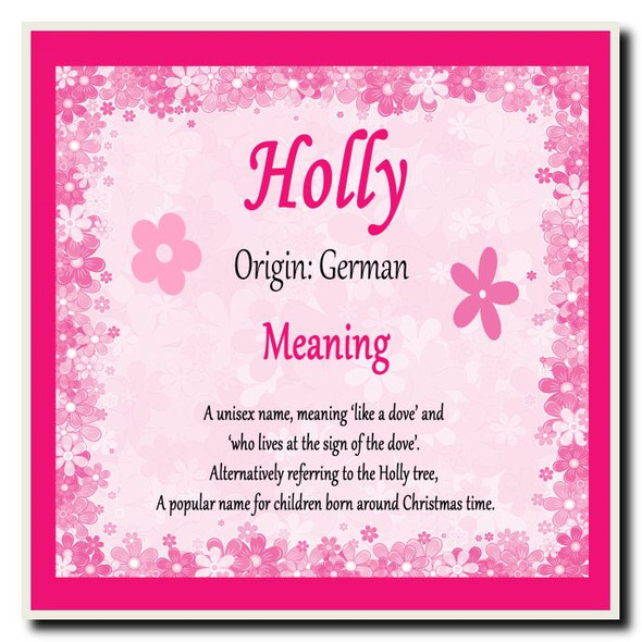 Holly Personalised Name Meaning Coaster