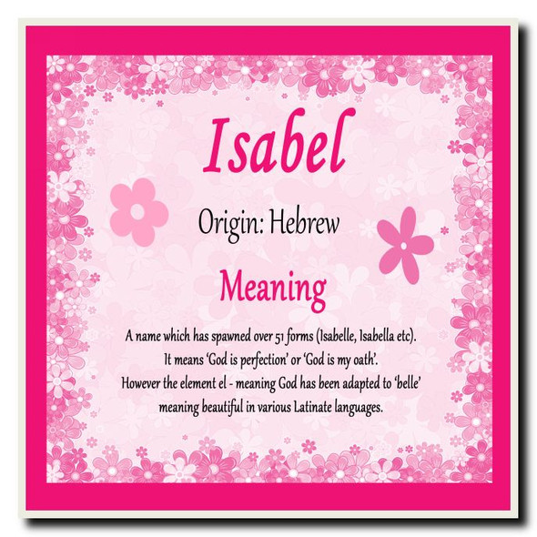 Isabel Personalised Name Meaning Coaster
