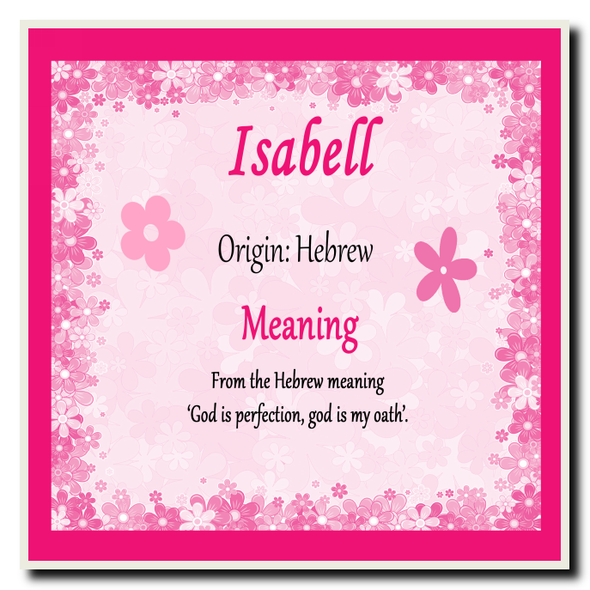 Isabell Personalised Name Meaning Coaster