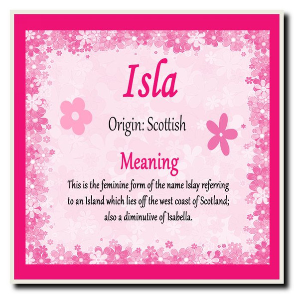 Isla Personalised Name Meaning Coaster