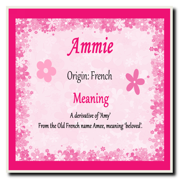 Ammie Personalised Name Meaning Coaster