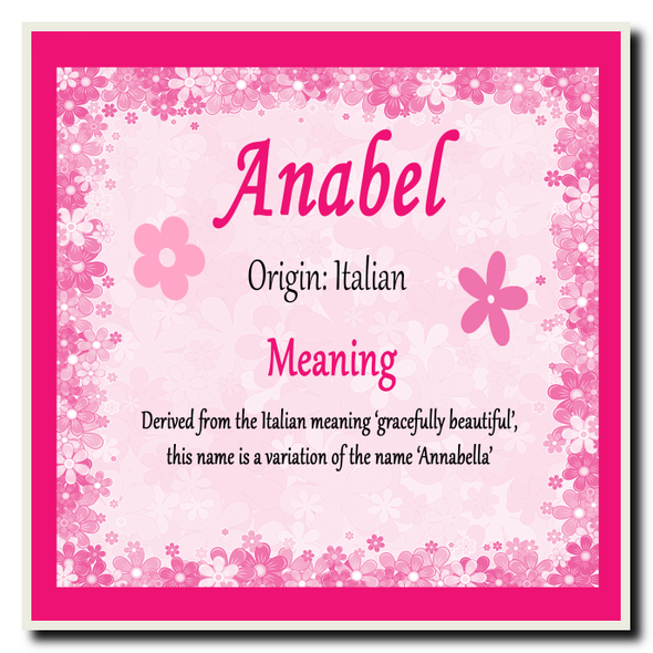 Anabel Personalised Name Meaning Coaster