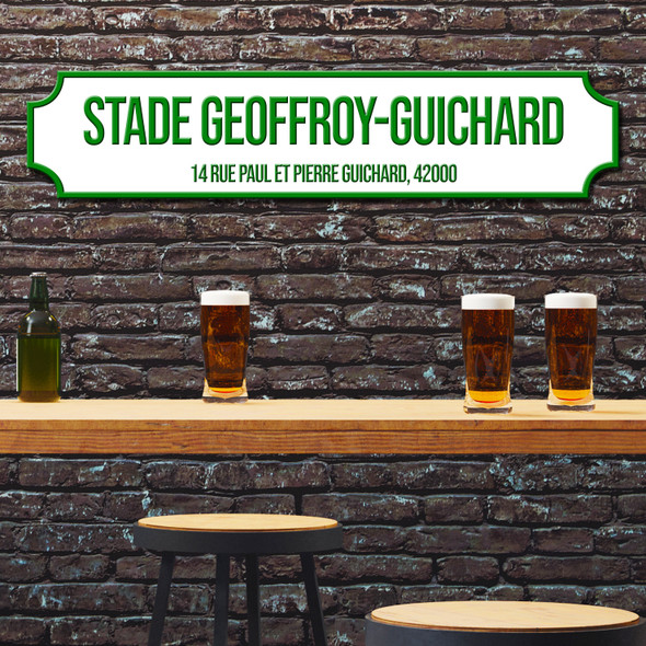 As Saint-Étienne Stade Geoffroy-Guichard White & Green Stadium Football Club 3D Street Sign