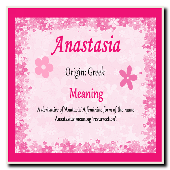 Anastasia Personalised Name Meaning Coaster