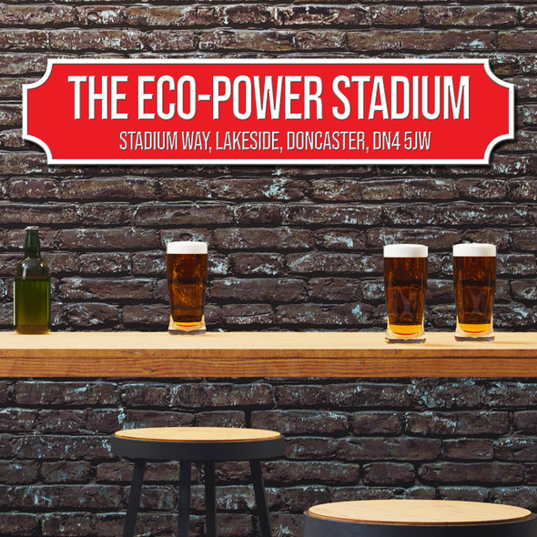 Doncaster Rovers The Eco-Power Stadium Red & White Any Text Football Club 3D Street Sign