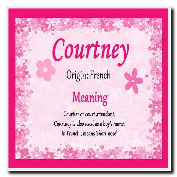 Courtney Personalised Name Meaning Coaster