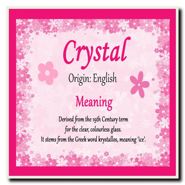Crystal Personalised Name Meaning Coaster