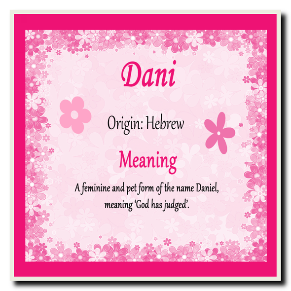 Dani Personalised Name Meaning Coaster