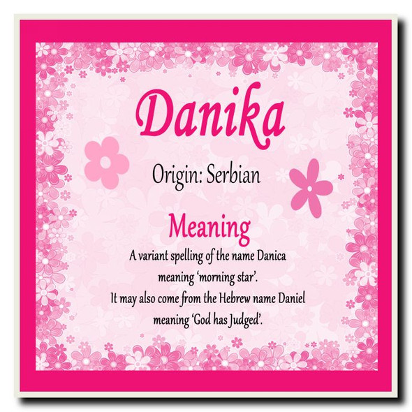 Danika Personalised Name Meaning Coaster