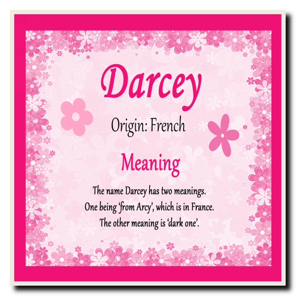 Darcey Personalised Name Meaning Coaster