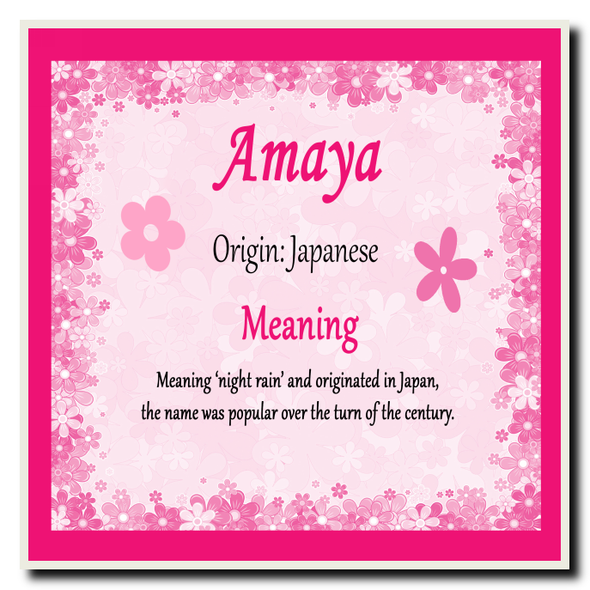 Amaya Personalised Name Meaning Coaster