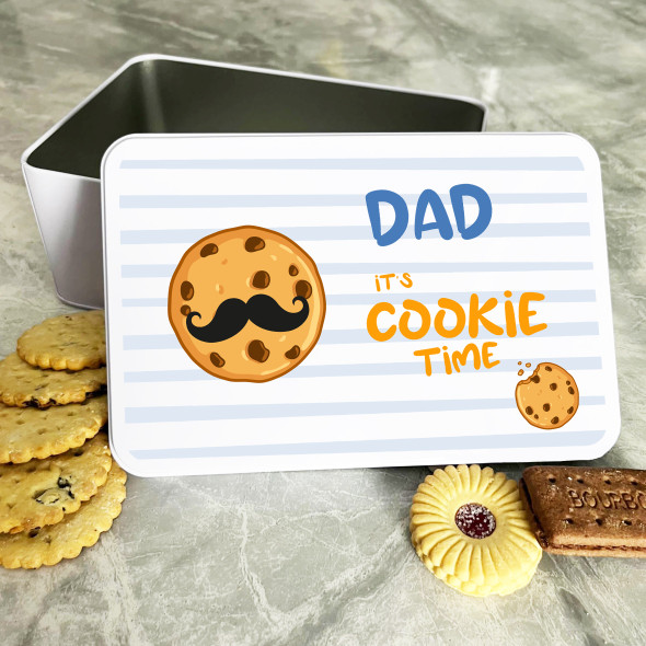 Cookie Time Dad Personalised Gift Cookies Treats Biscuit Tin