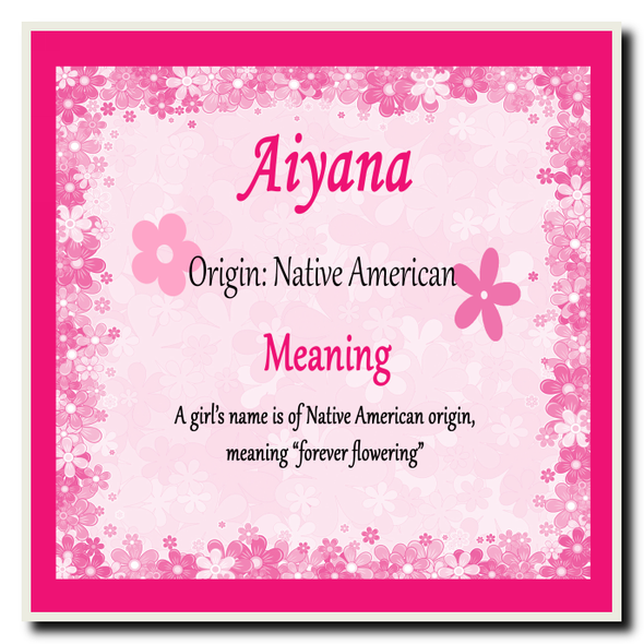 Aiyana Personalised Name Meaning Coaster