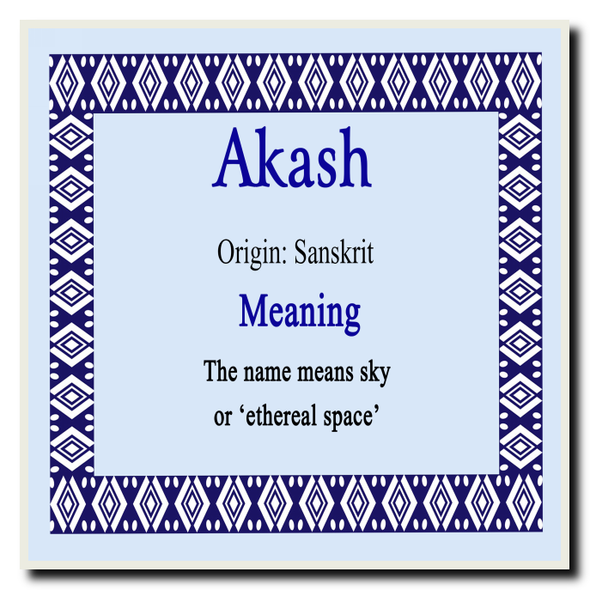 Akash Personalised Name Meaning Coaster