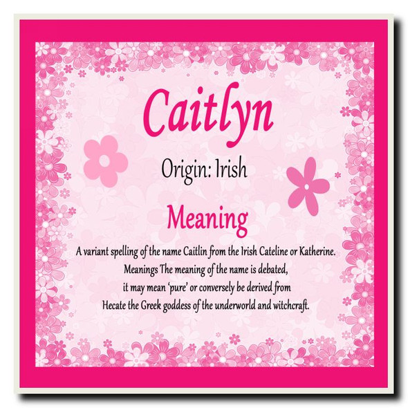 Caitlyn Personalised Name Meaning Coaster