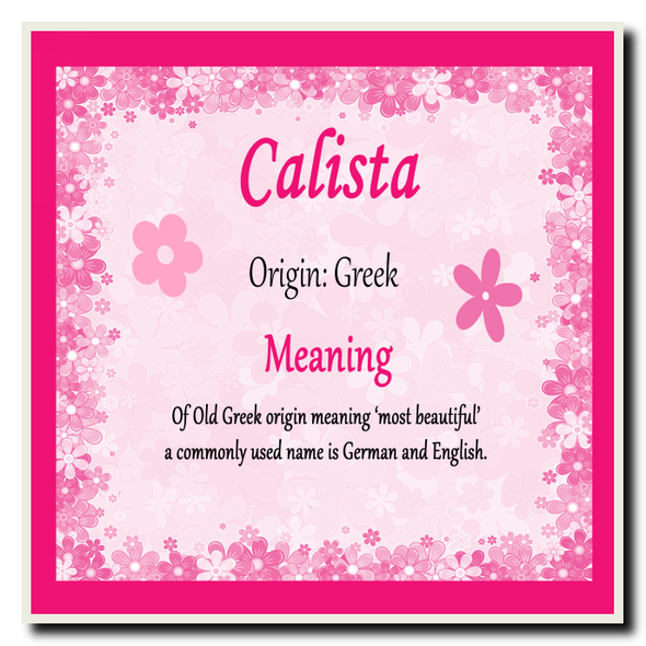 Calista Personalised Name Meaning Coaster