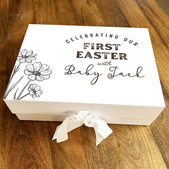 Simple Flowers First Easter Personalised Keepsake Hamper Gift Box