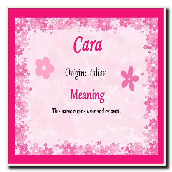 Cara Personalised Name Meaning Coaster