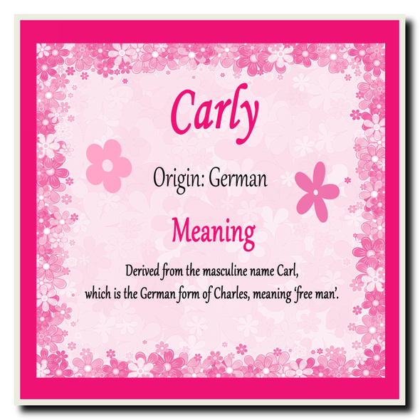 Carly Personalised Name Meaning Coaster