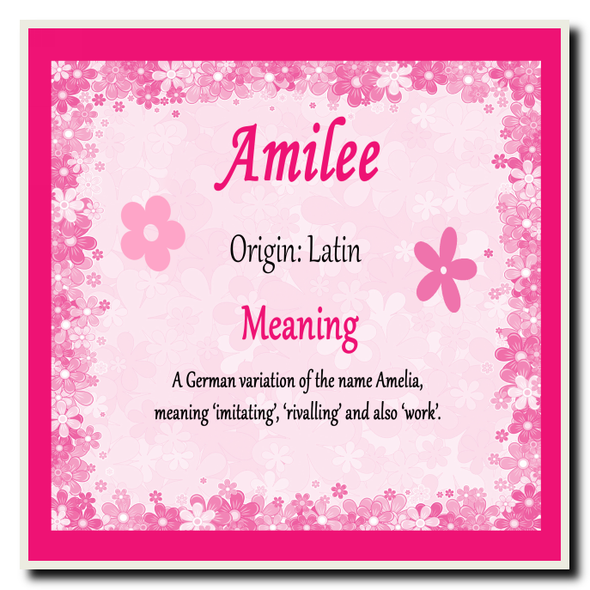 Amilee Personalised Name Meaning Coaster