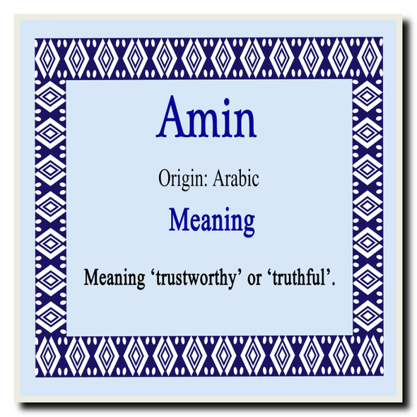 Amin Personalised Name Meaning Coaster