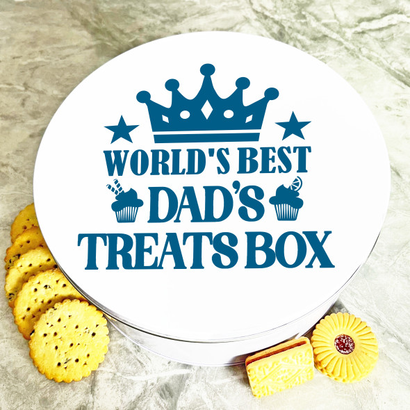 Round World's Best Dad Personalised Treat Tin