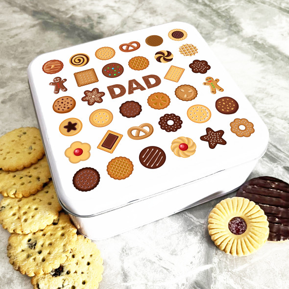 Square Cookies Assortment Dad Personalised Treat Tin