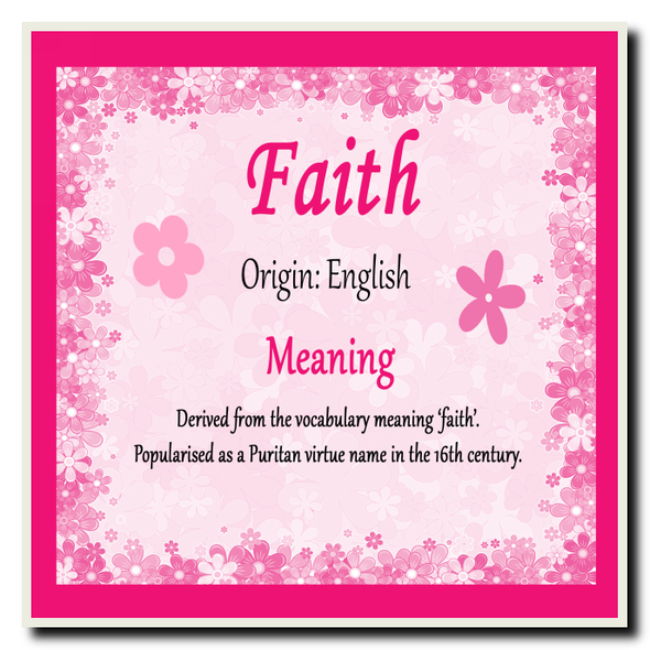 Faith Personalised Name Meaning Coaster