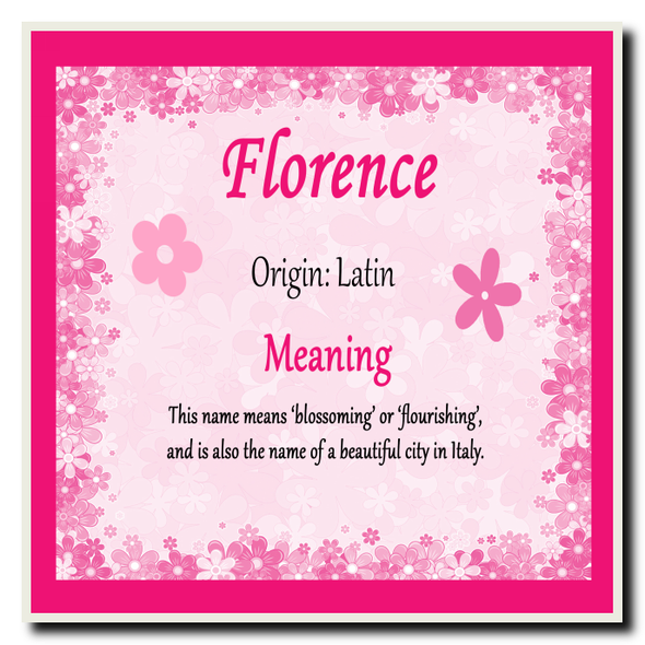 Florence Personalised Name Meaning Coaster