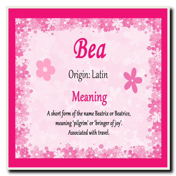 Bea Personalised Name Meaning Coaster