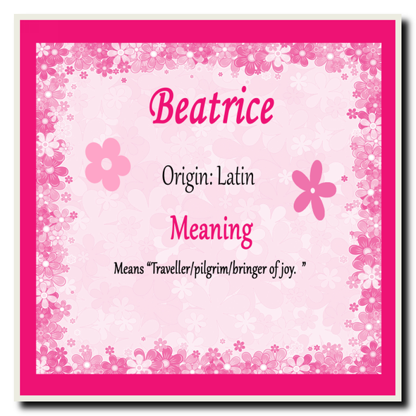 Beatrice Personalised Name Meaning Coaster