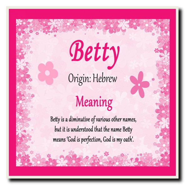 Betty Personalised Name Meaning Coaster