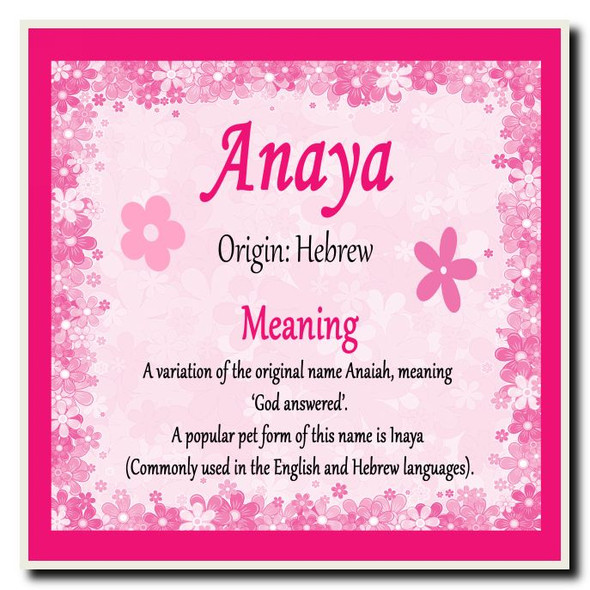 Anaya Personalised Name Meaning Coaster