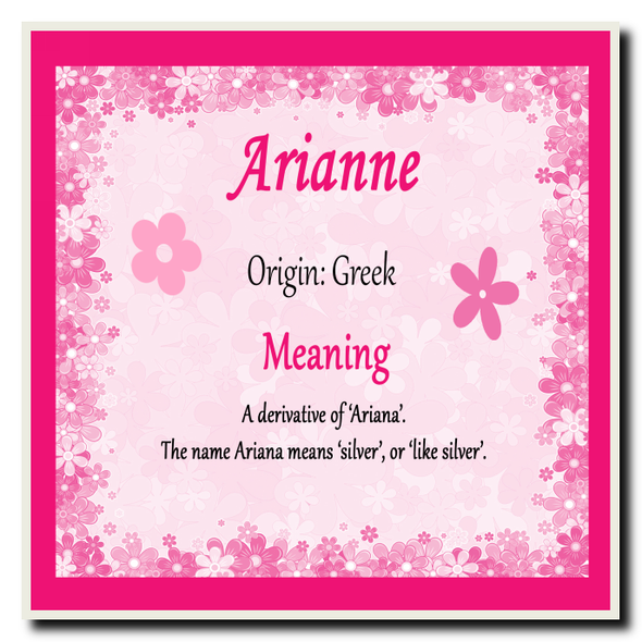 Arianne Personalised Name Meaning Coaster